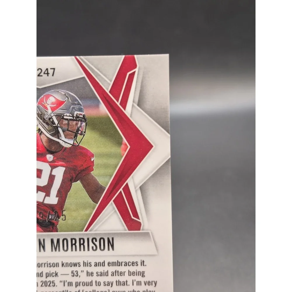 2025 Panini Phoenix Benjamin Morrison #247 Rookie Ash Mojo /25 (RC) Buccaneers